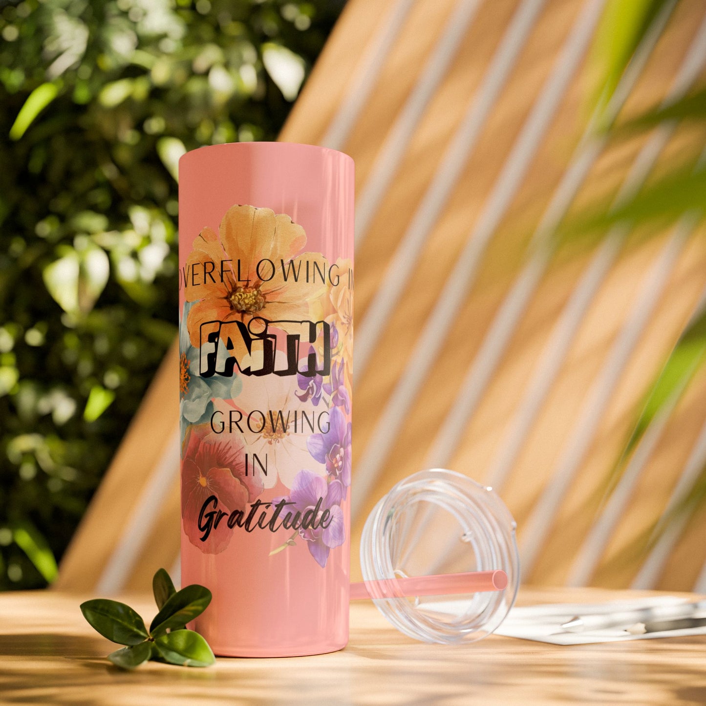 Floral Faith and Gratitude Tumbler