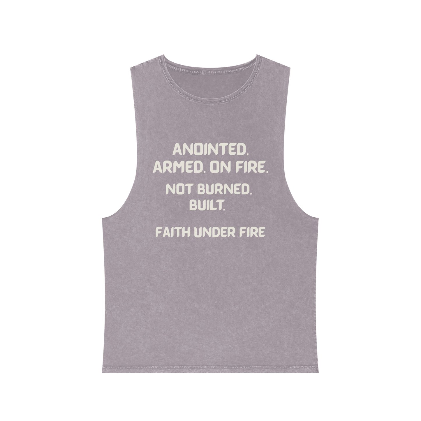 Faith Under Fire Not Burned. Built. Stonewashed Tee