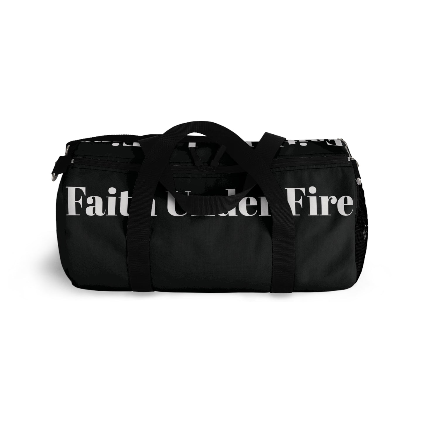 Faith Under Fire Duffel Bag- Black and White