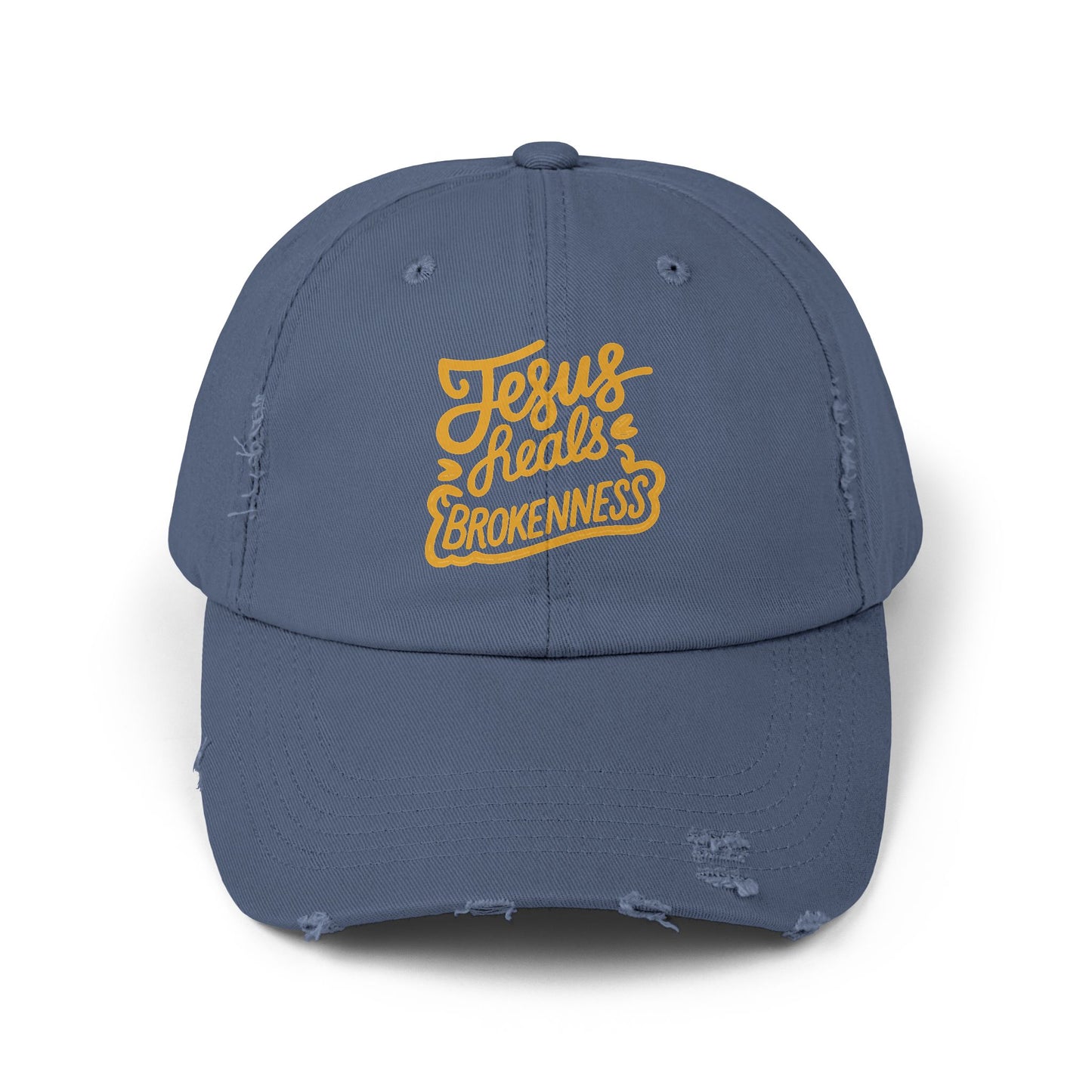 Jesus Heals Brokenness Distressed Cap