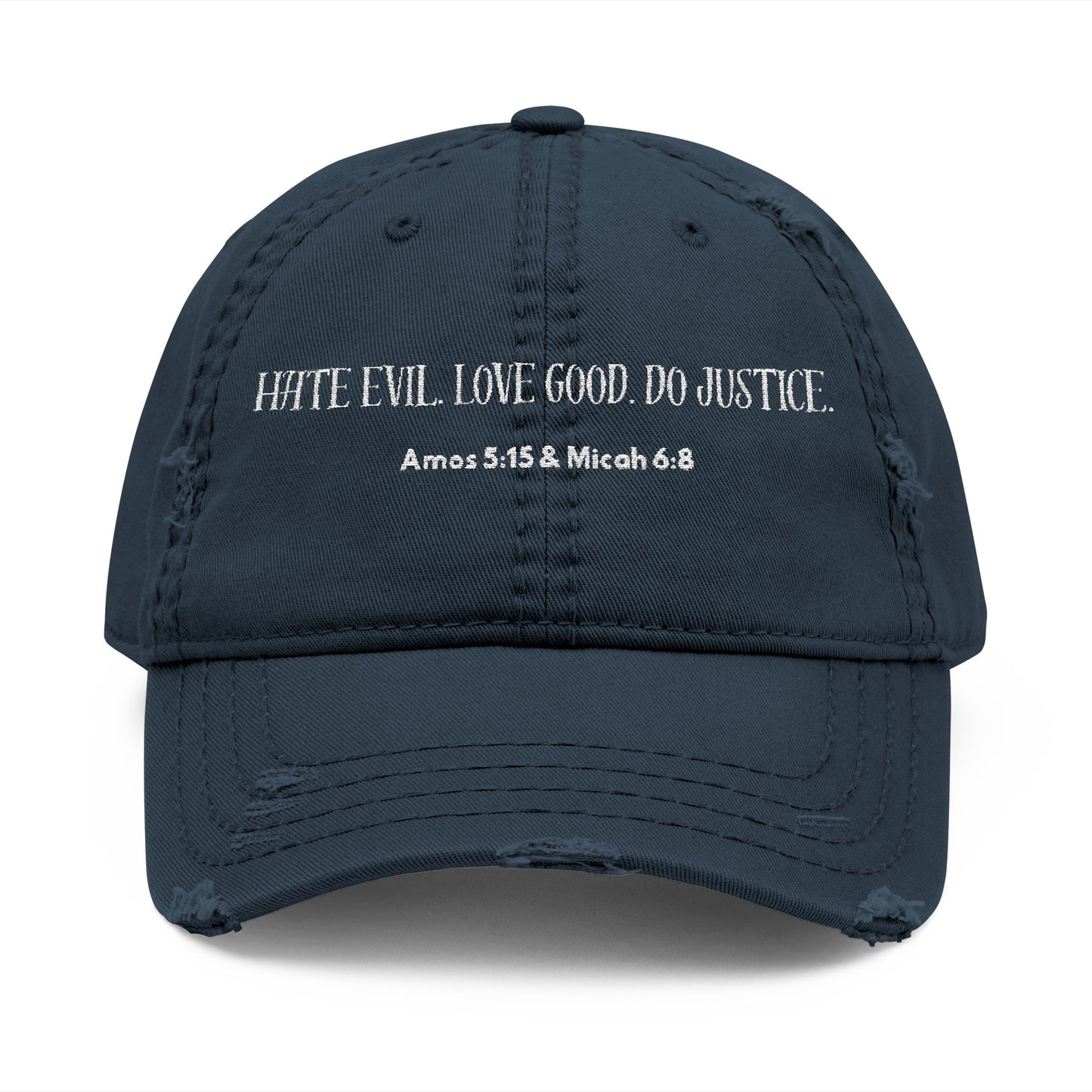 Hate Evil Distressed Hat