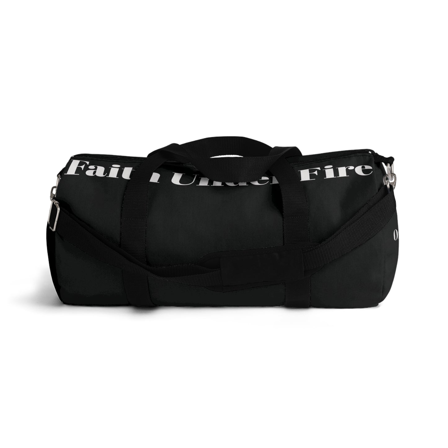 Faith Under Fire Duffel Bag- Black and White