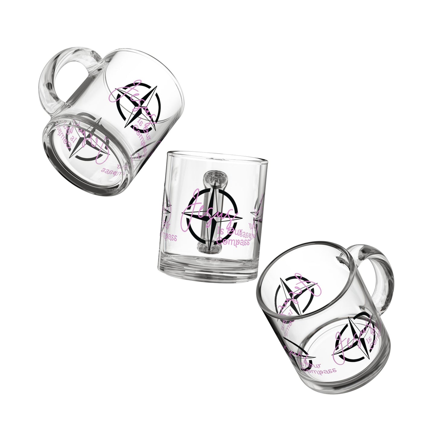 Jesus Is Our Compass Mug (Pink Lettering)