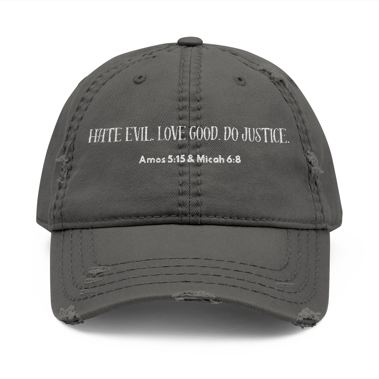 Hate Evil Distressed Hat