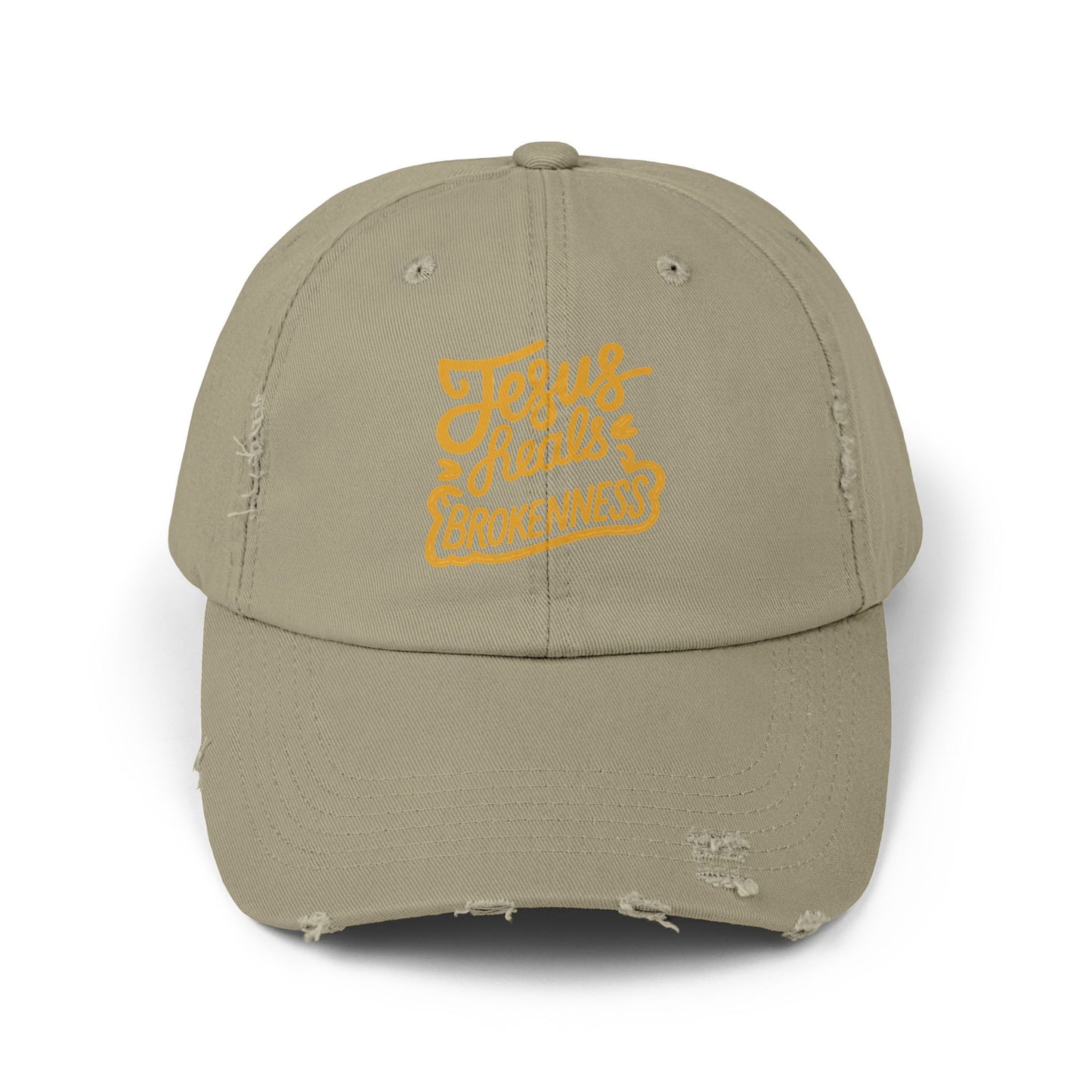 Jesus Heals Brokenness Distressed Cap