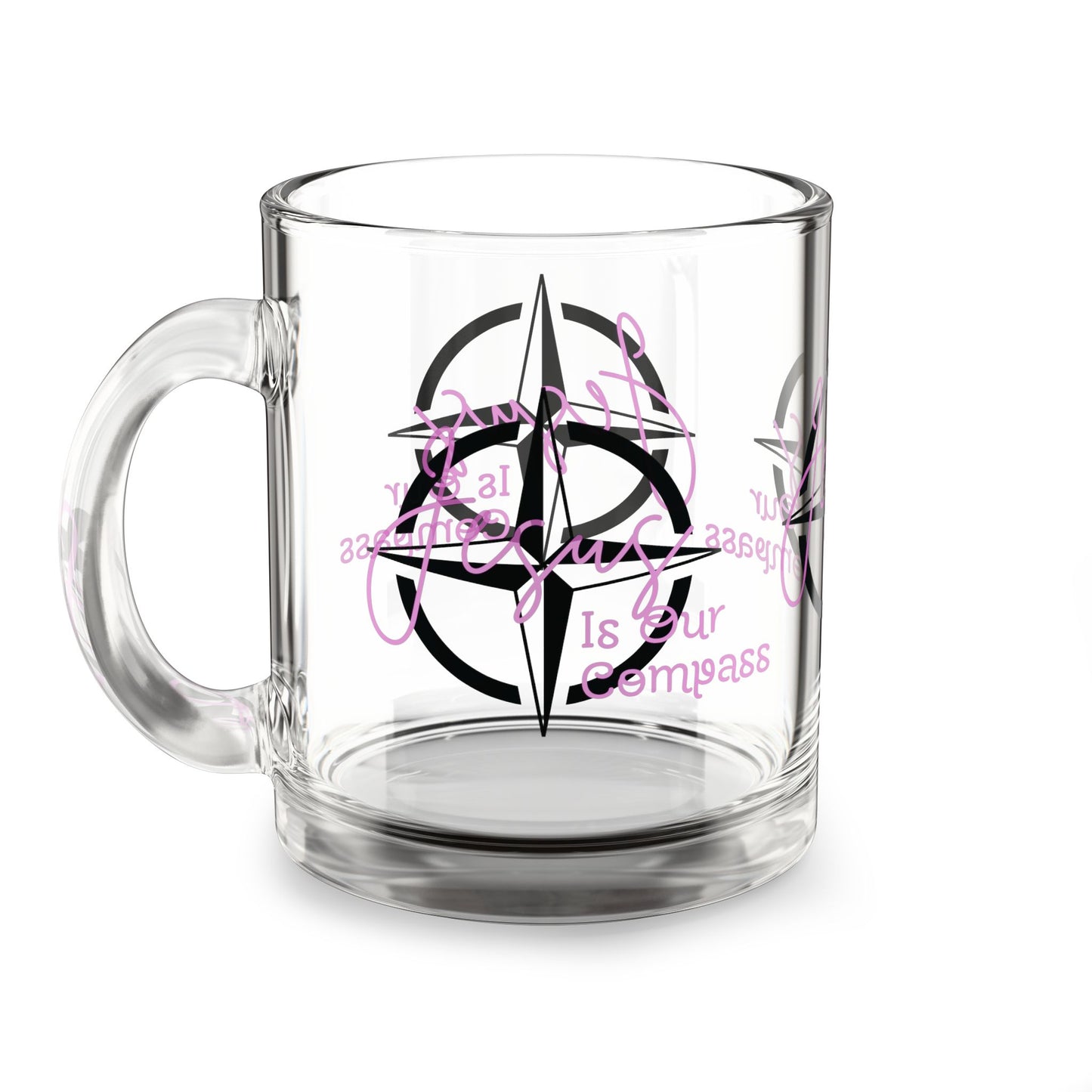 Jesus Is Our Compass Mug (Pink Lettering)