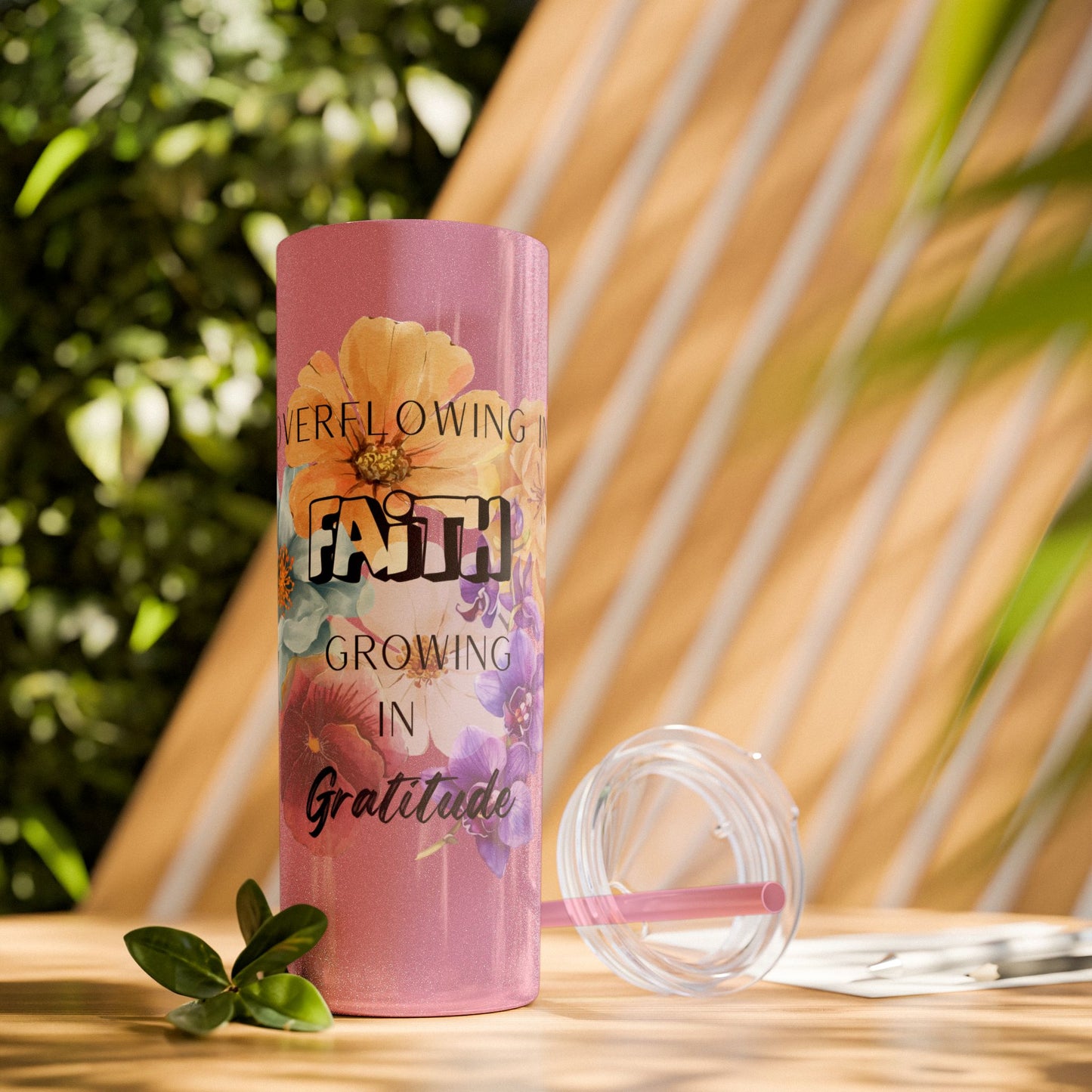 Floral Faith and Gratitude Tumbler