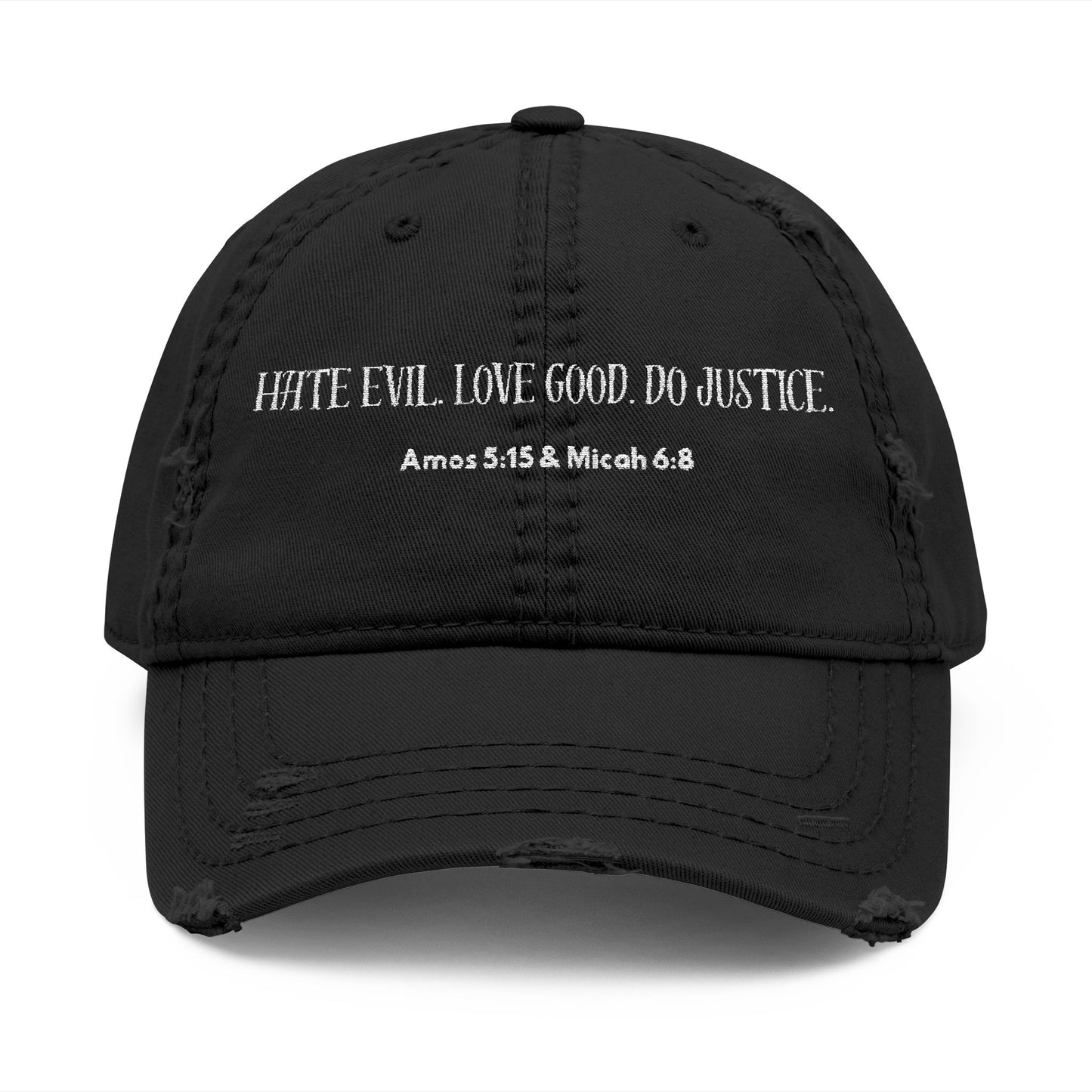 Hate Evil Distressed Hat