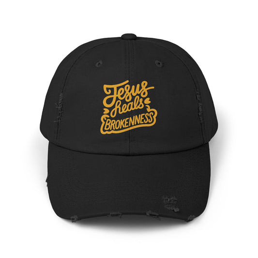 Jesus Heals Brokenness Distressed Cap