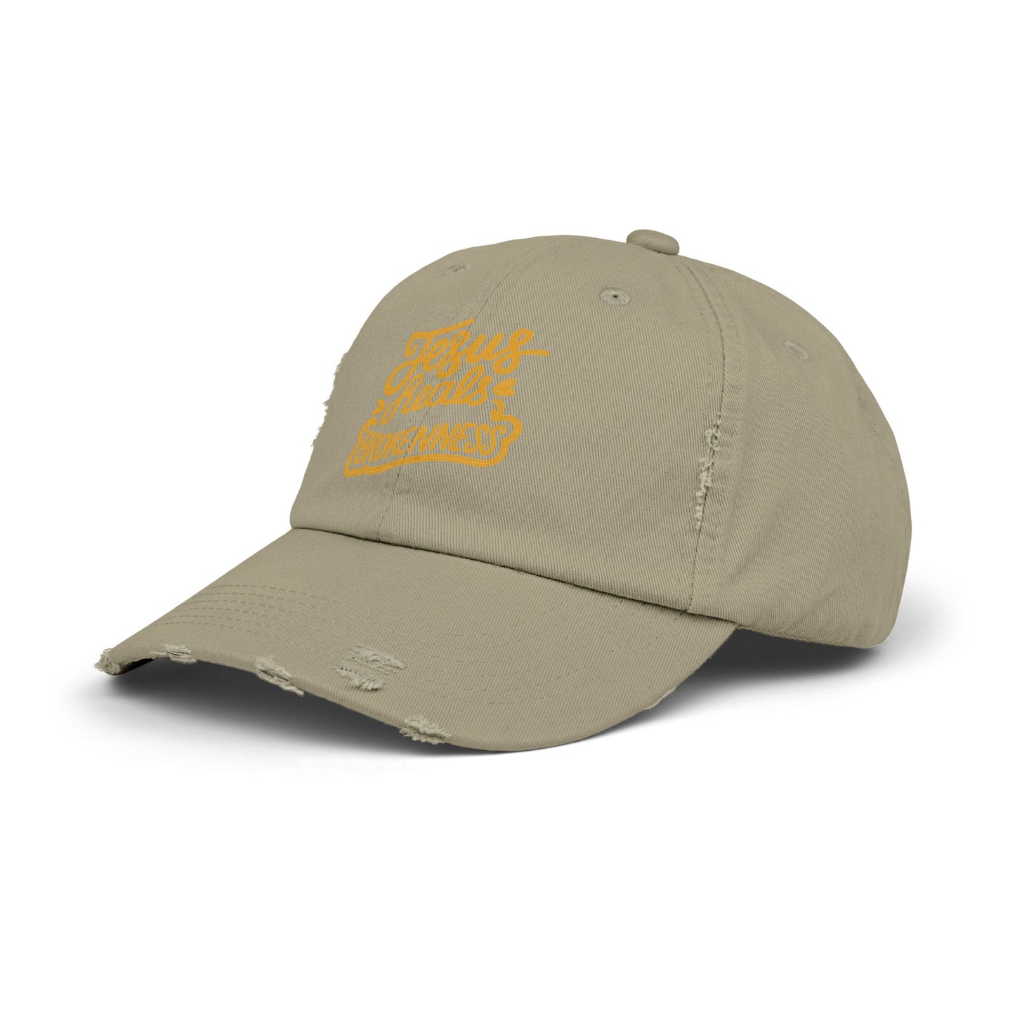 Jesus Heals Brokenness Distressed Cap