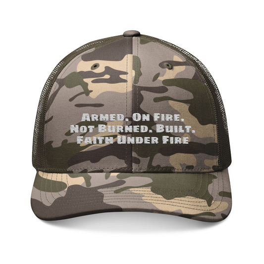 Faith Under Fire Camo Trucker Hat