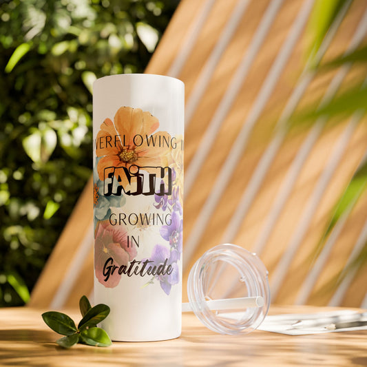 Floral Faith and Gratitude Tumbler