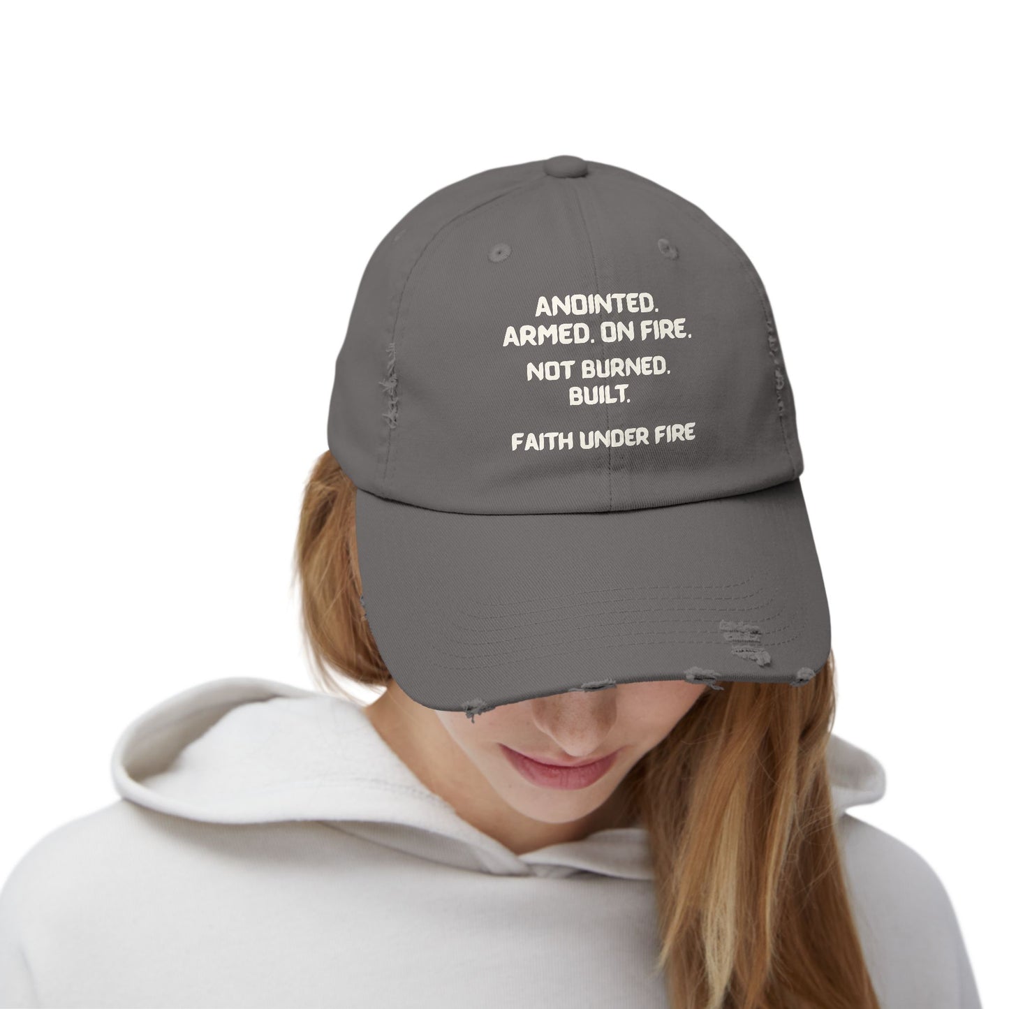 Faith Under Fire Distressed Hat